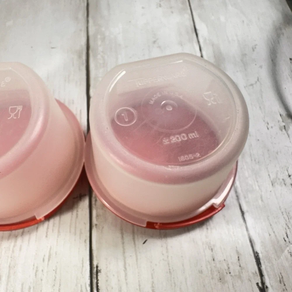 Tupperware‎ Set of 3 Containers with Paprika Lids  Two 1605 One 1606